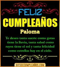 GIF Frases de Cumpleaños Paloma
